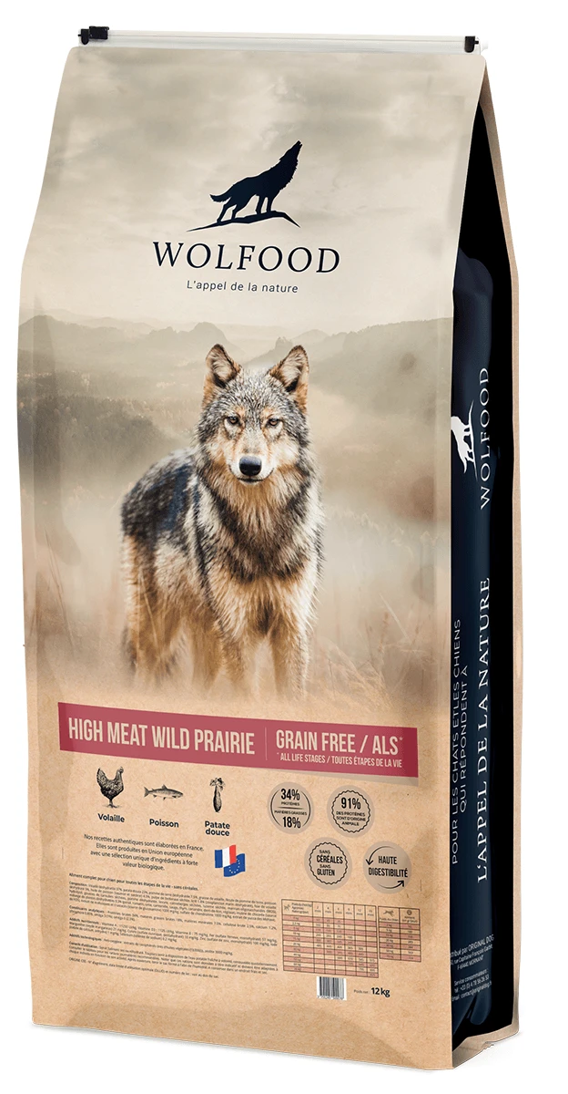 Croquettes Wolfood Chien High Meat Wild Prairie 1 Croquettes Wolfood Chien High Meat Wild Prairie