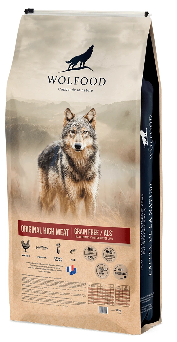 Croquettes Wolfood Chien Original High Meat 1 Croquettes Wolfood Chien Original High Meat