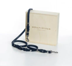 Laisse En Cuir Pour Chien Souple Réglable (2x) 32 Laisse En Cuir Pour Chien Souple Réglable (2x) -Hariet & Rosie 2x adj navy silver min 1