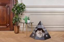 Tipi Pour Chat Design En Carton Recyclé (3 Couleurs) -Hariet & Rosie cattipi scene black1 lowres copy preview