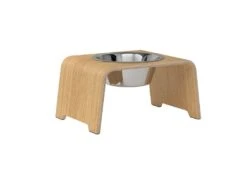 Bol Pour Chien Surélévé DogBar® Single -Hariet & Rosie dogBar SINGLE M 180 Oak light Stainless 1024x 32047cac b818 4a7e 9689 ebed3ee613de