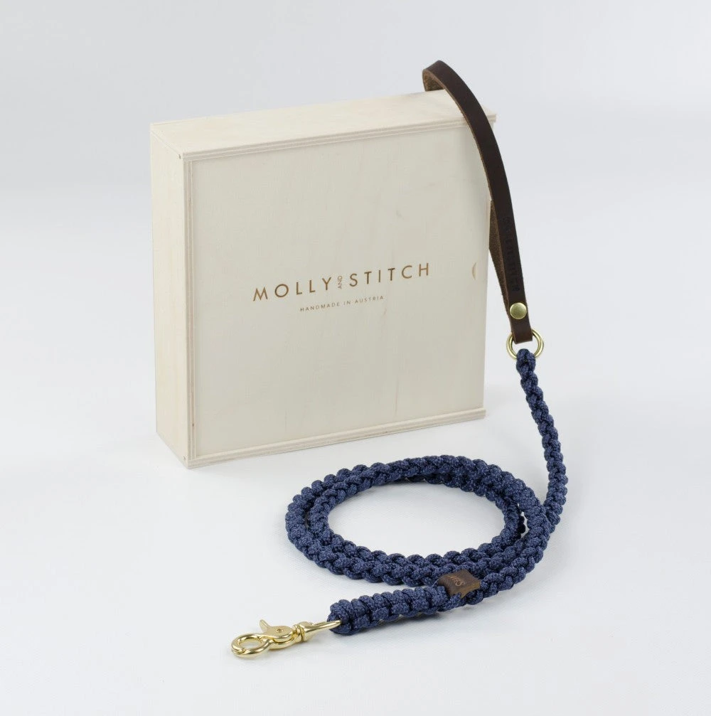 Laisse Pour Chien En Corde Marine Poignée Cuir (8 Couleurs) 3 Laisse Pour Chien En Corde Marine Poignée Cuir (8 Couleurs) – Image 3