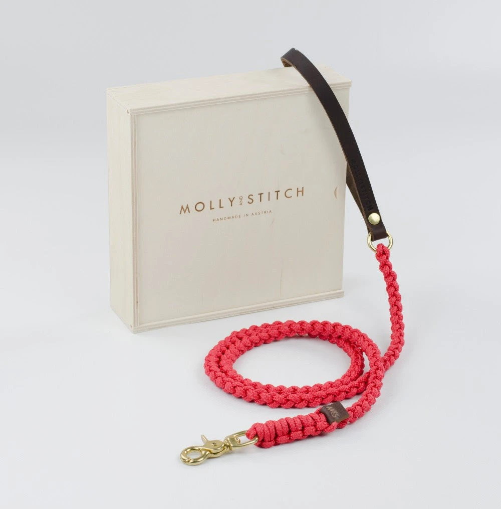 Laisse Pour Chien En Corde Marine Poignée Cuir (8 Couleurs) 6 Laisse Pour Chien En Corde Marine Poignée Cuir (8 Couleurs) – Image 6