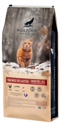 Croquettes Wolfood Chat High Meat Cat & Kitten