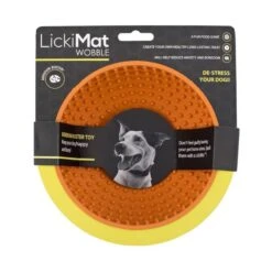 Bol Anti-stress Pour Chien LickiMat® Wobble™ 5 Bol Anti-stress Pour Chien LickiMat® Wobble™ -Hariet & Rosie lickimat wobble orange treat bowl 16cm