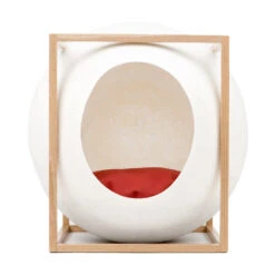 Le Cube Meyou -Hariet & Rosie web cat cube wood ivory meyou paris front
